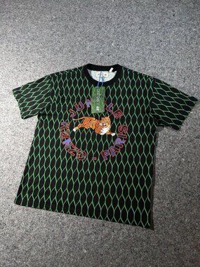 Kenzo x H&M Jungle Paris Tiger Embroidered T-Shirt Black Green Size L NWT